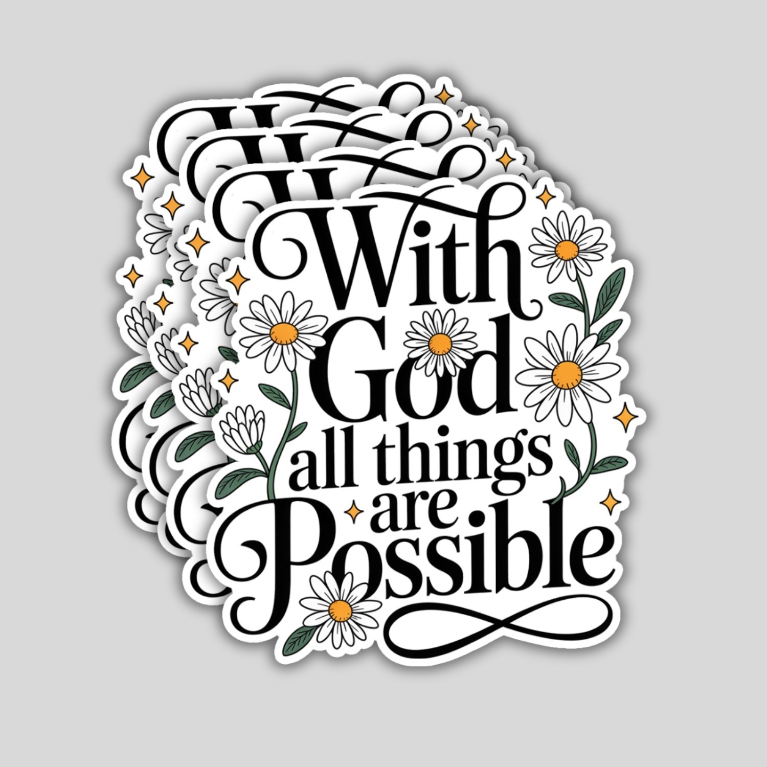 4Pcs Christian Bible Verse Stickers: Waterproof Vinyl Decals