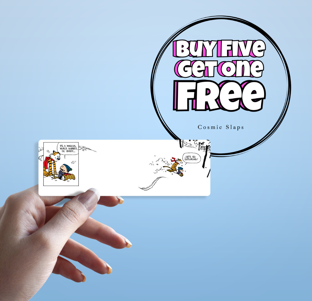 Let's Go Exploring Sticker: Calvin & Hobbes Whimsical Waterproof Sticker