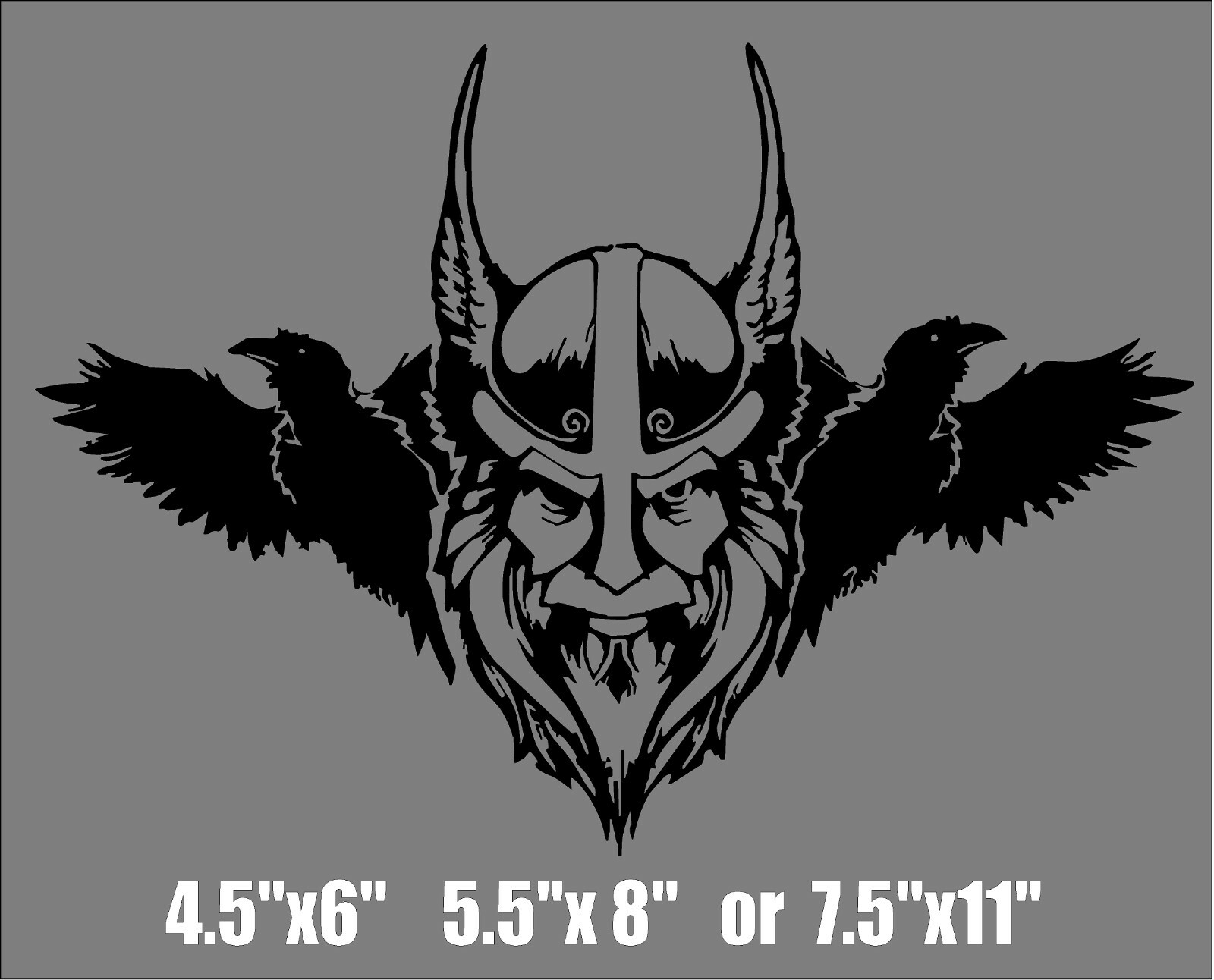 Odin Decal with Ravens Huginn and Muninn Norse Viking car window vinyl sticker
