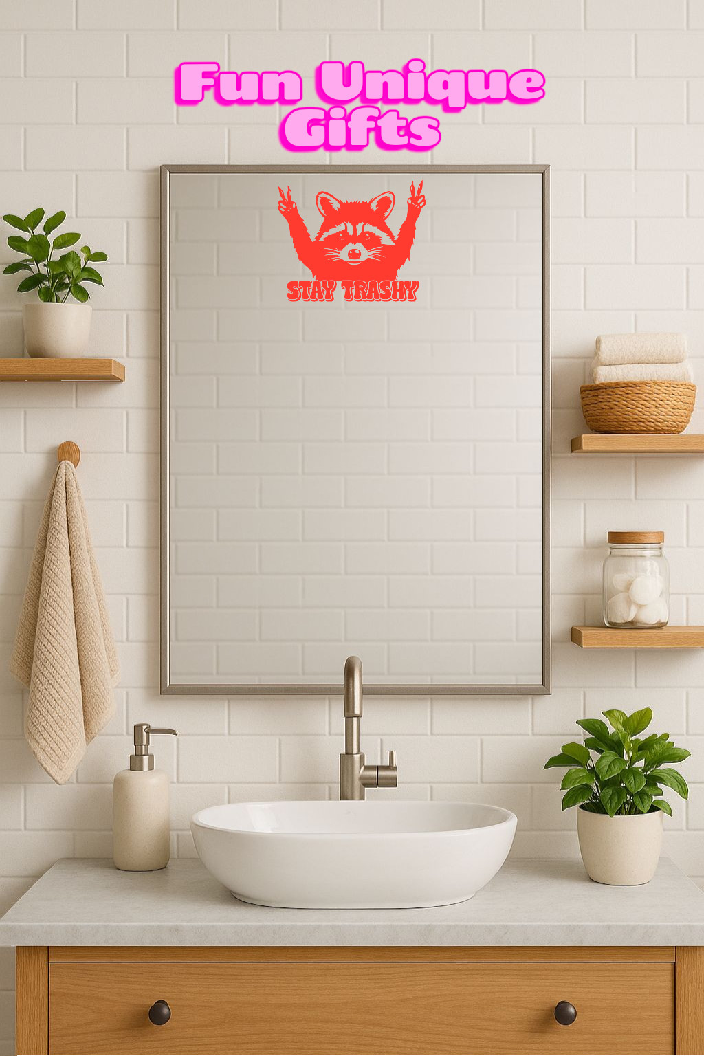 Stay Trashy Raccoon Vinyl Decal Sticker -Multiple Colors & Sizes- SHIPS FREE!