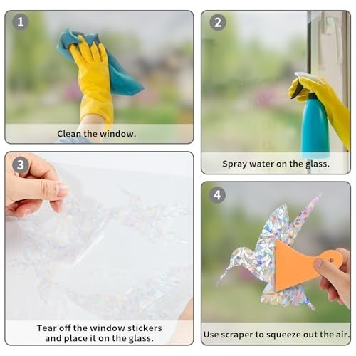 Window Decals for Bird Strikes 36 Pieces Sun Catcher Stickers Butterfly Leaf