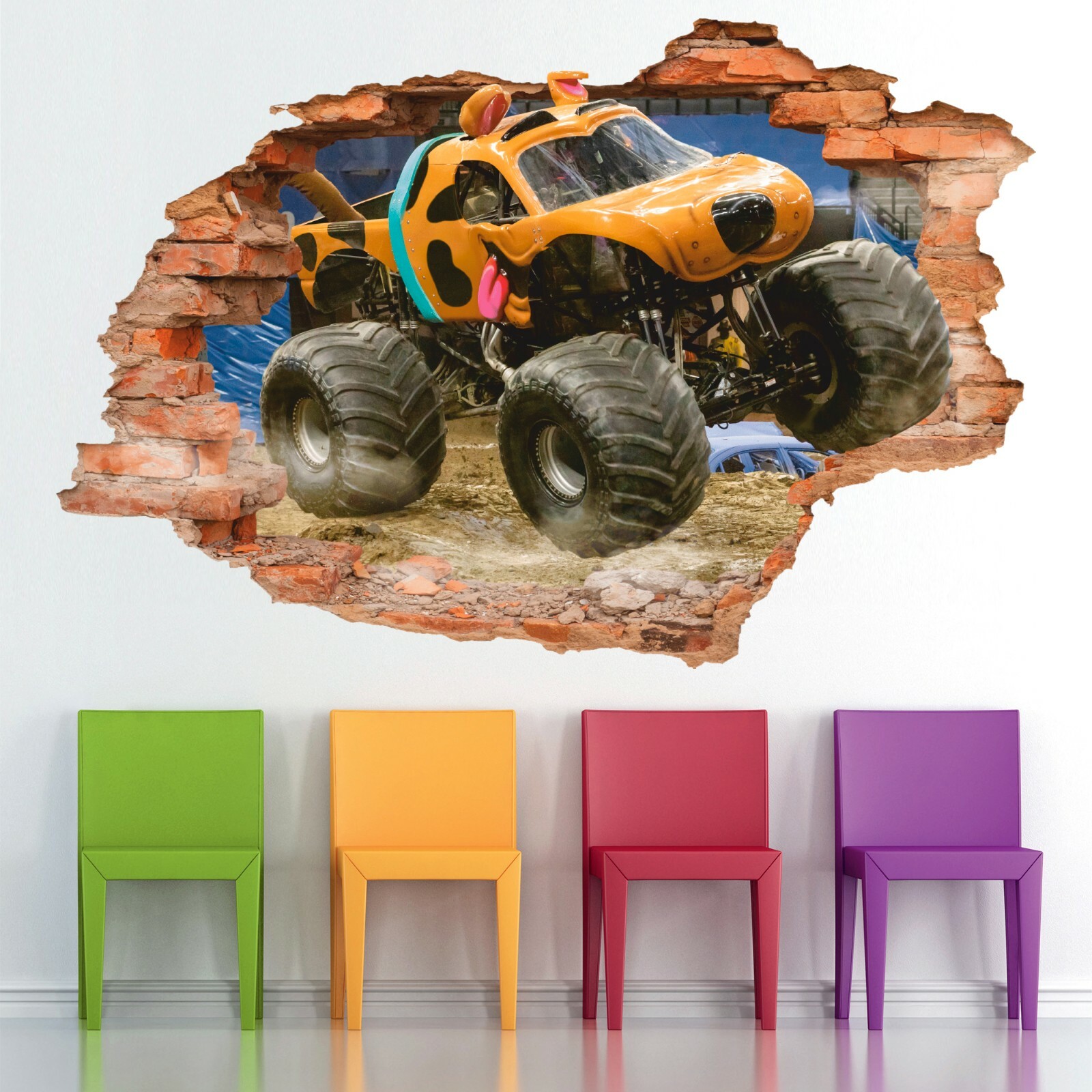 Monster Truck Wall Decal, Big Truck Wall Sticker, Wall Decor, Sport Truck, Race