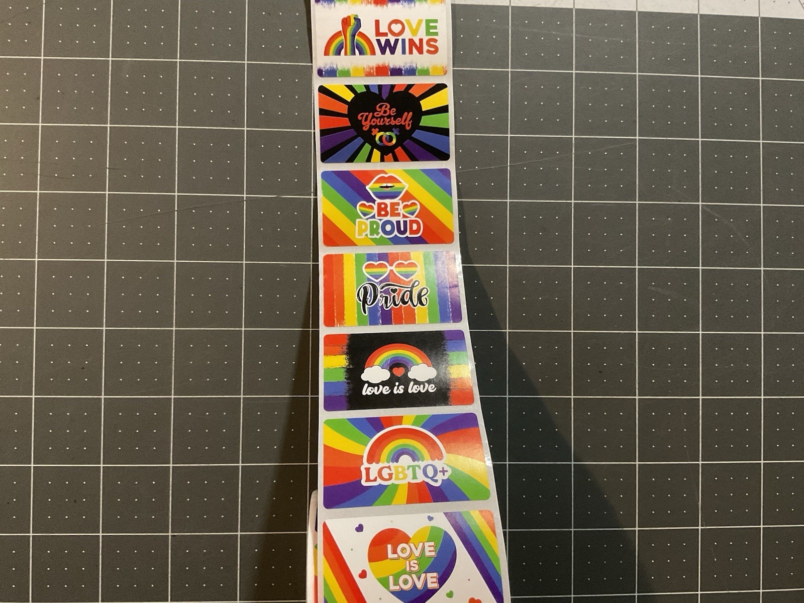 LGBTQ Pride Sticker Roll, Rainbow Flag, Love Is Love, 500 Plus Pieces