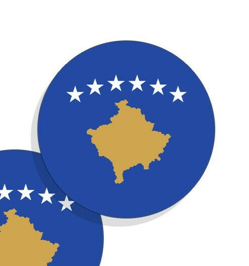 Kosovo Flag Stickers Flag Decals Vinyl Round Indoor Outdoor Circles 4 pack