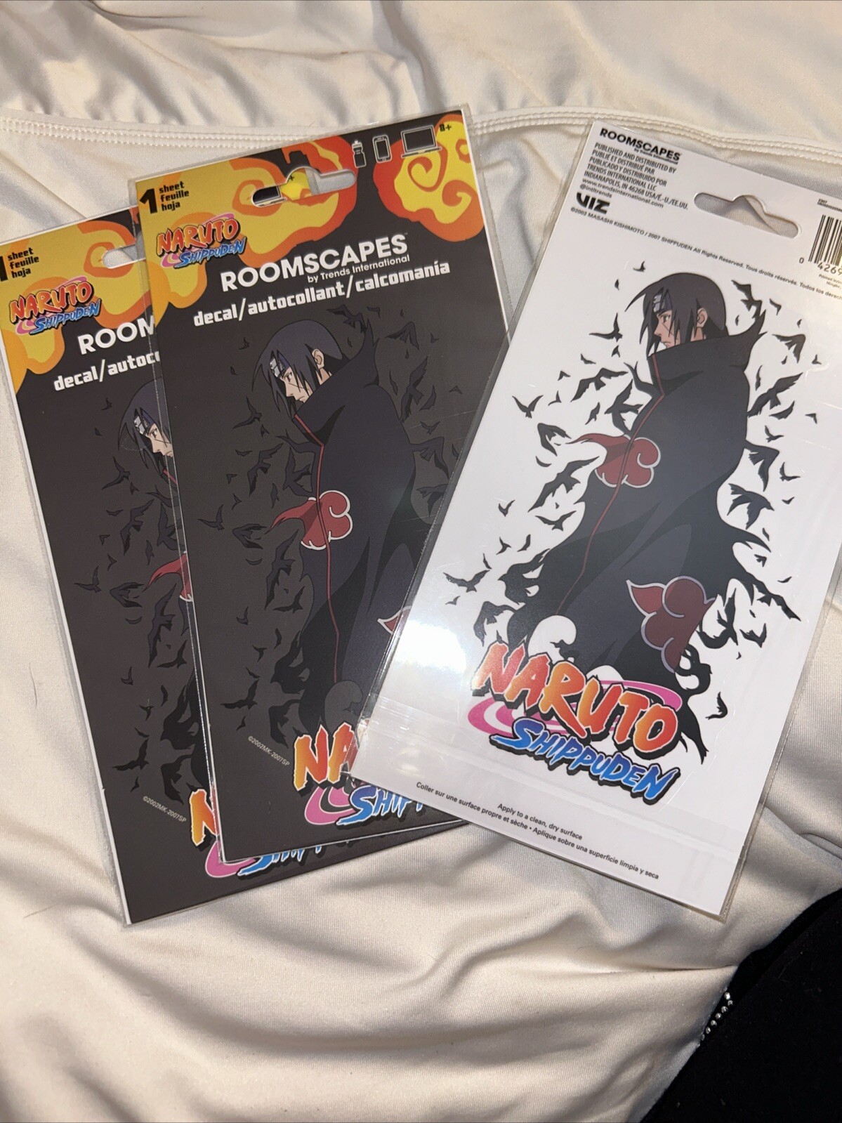 (3) Packages Naruto Shippuden Car Window Decal Sticker 3.5in x 6in New Sealed