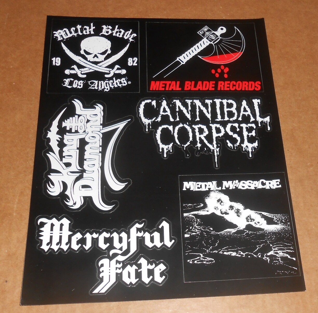 Metal Blade Records Sticker Sheet Promo 11×8.5 RARE Cannibal Corpse King Diamon