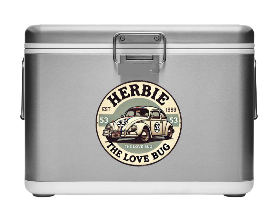 Movie – Herbie "The Love Bug" – 4" Handmade Vinyl Decal Vehicle Cooler Laptop 26