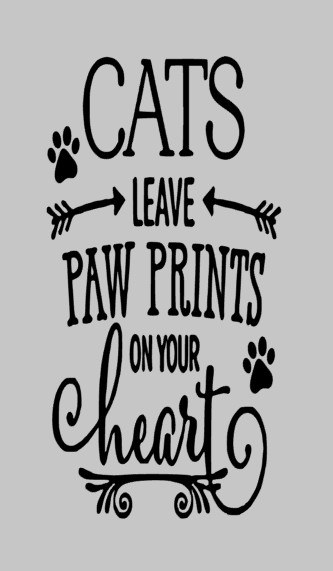 Vinyl Decal Sticker for Wine bottle cats leave paw prints on your heart