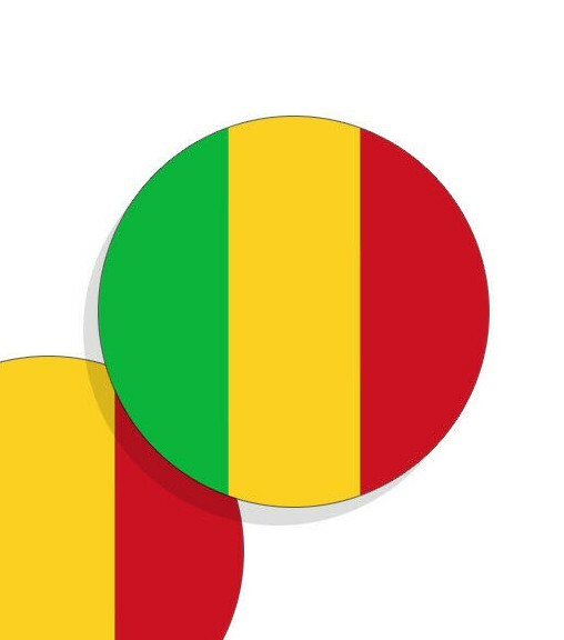 Mali Flag Stickers Flag Decals Vinyl Round Indoor Outdoor Circles Mali 4 pack