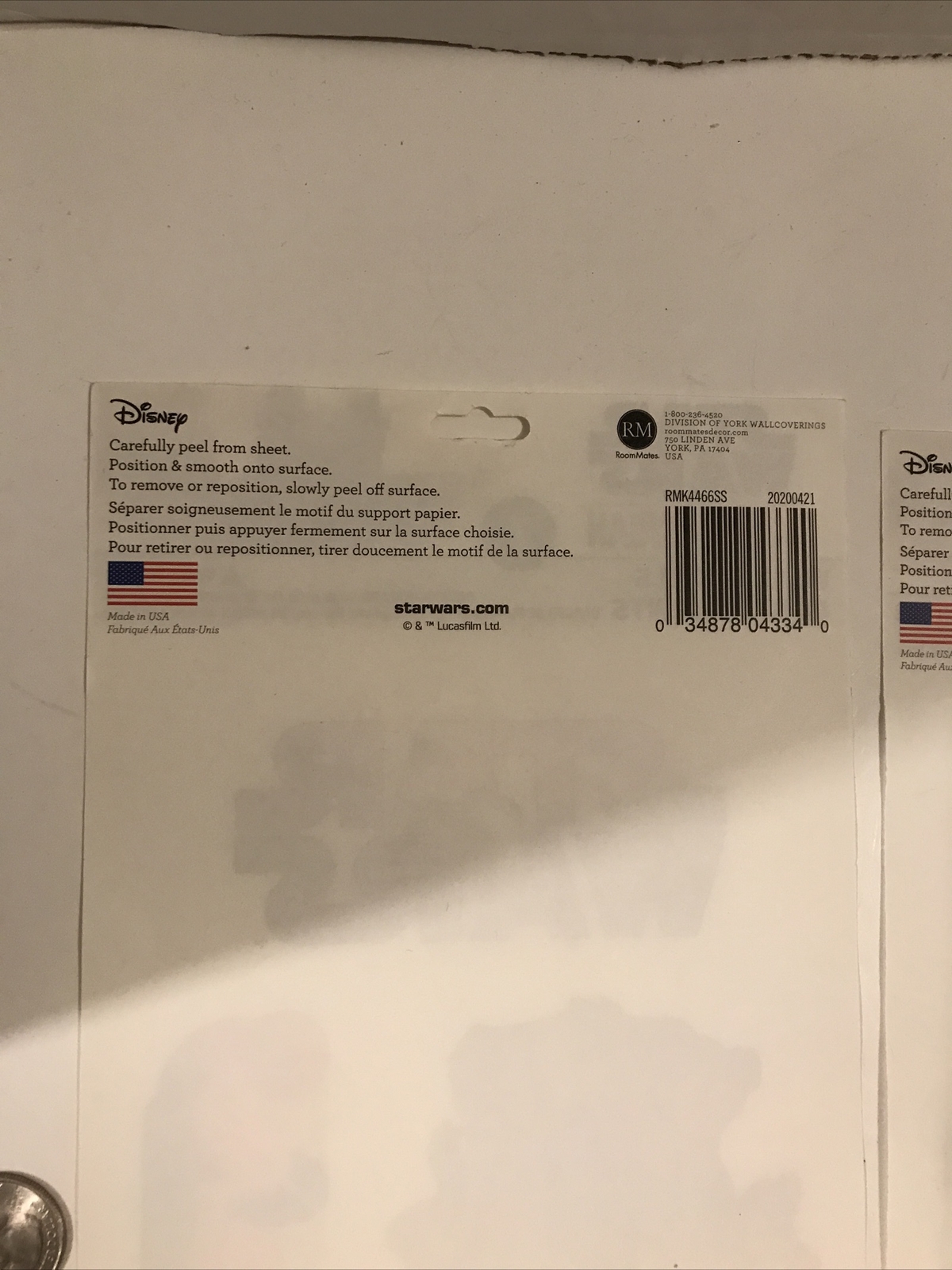 Star Wars The Mandalorian Baby Yoda Wall Decals Reusable Removable Set Of 7 X 2