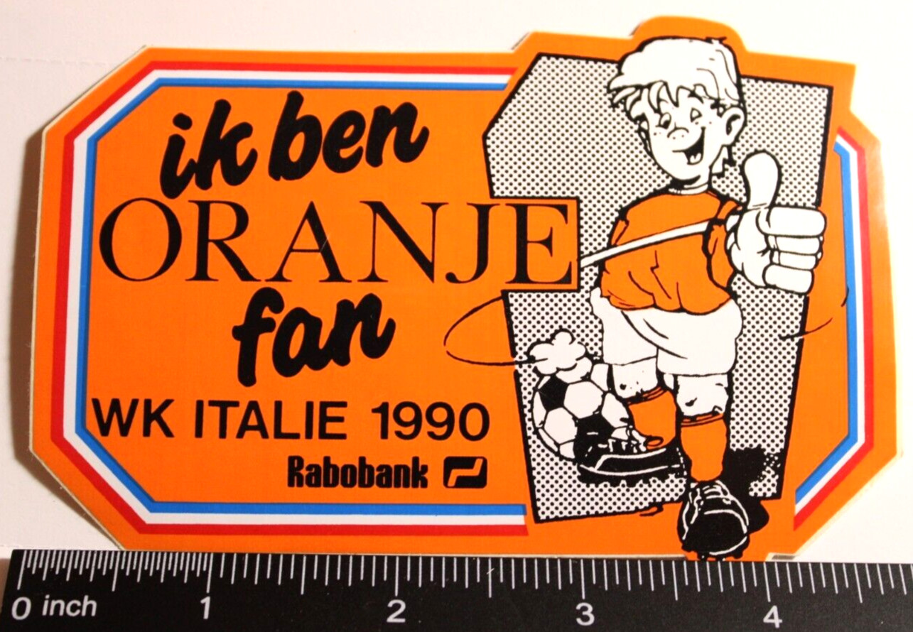 Dutch Sticker WORLD CUP ITALY 1990 ORANGE FAN Travel City Decal Vinyl Souvenir