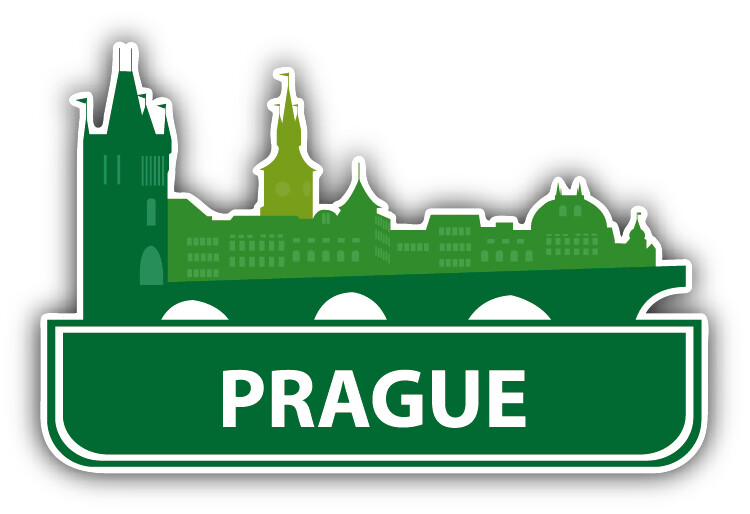 Prague City View Czech Car Bumper Sticker Decal