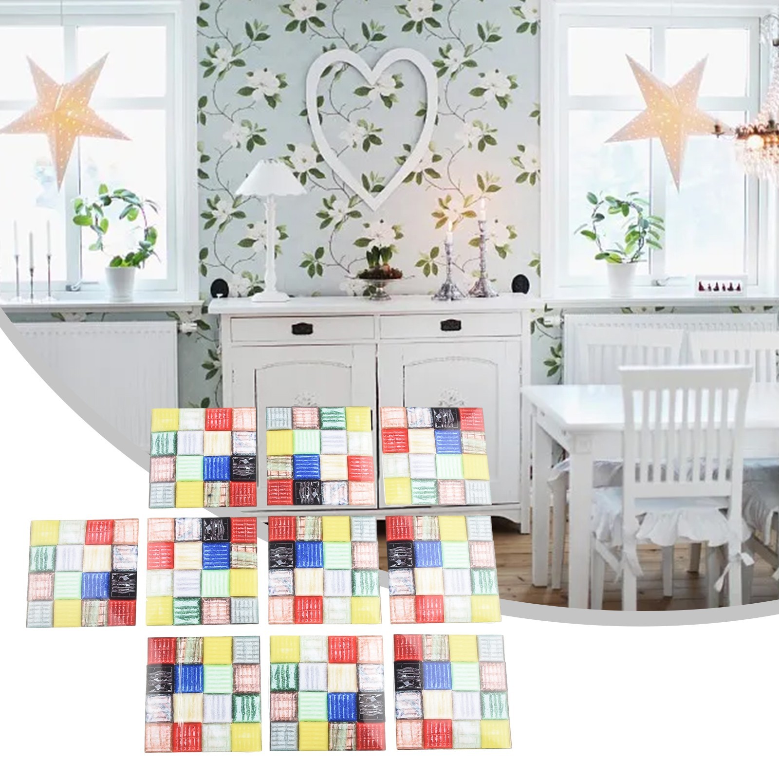 Flexible And Humidity Wall Stickers Oilproof For Kitchen Mosaic Wall Tiles 10pcs