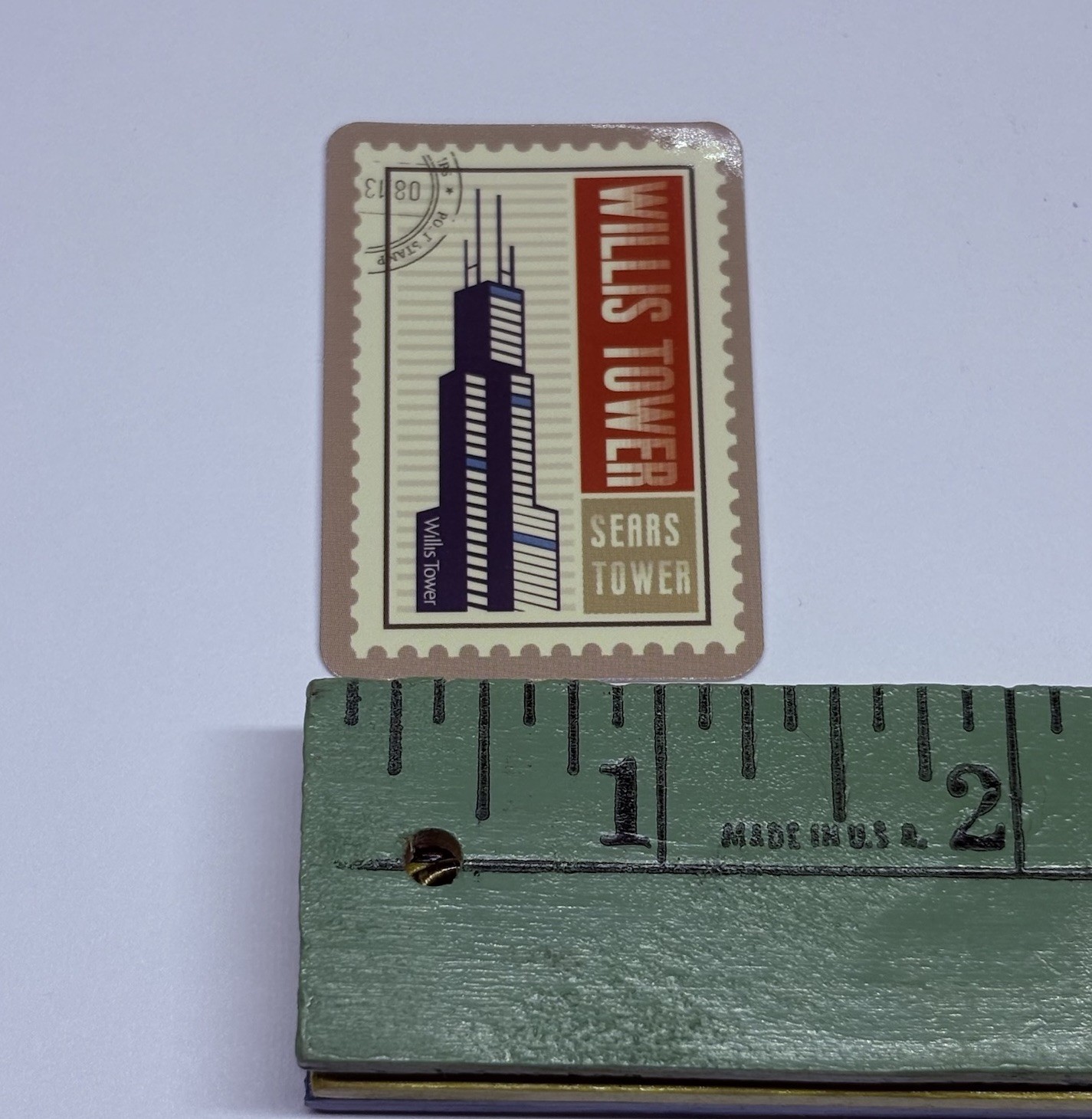 Willis Tower Postage Stamp Novelty Sticker Vinyl Decal Travel Cool Art Tc9