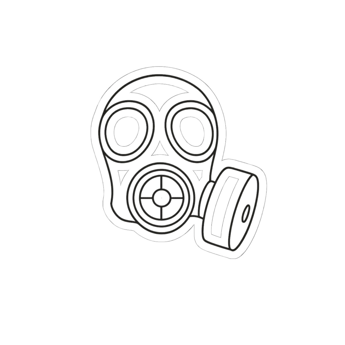 Sticker Minimalist Gas Mask Line Art 2×2 3×3 4×4 6×6