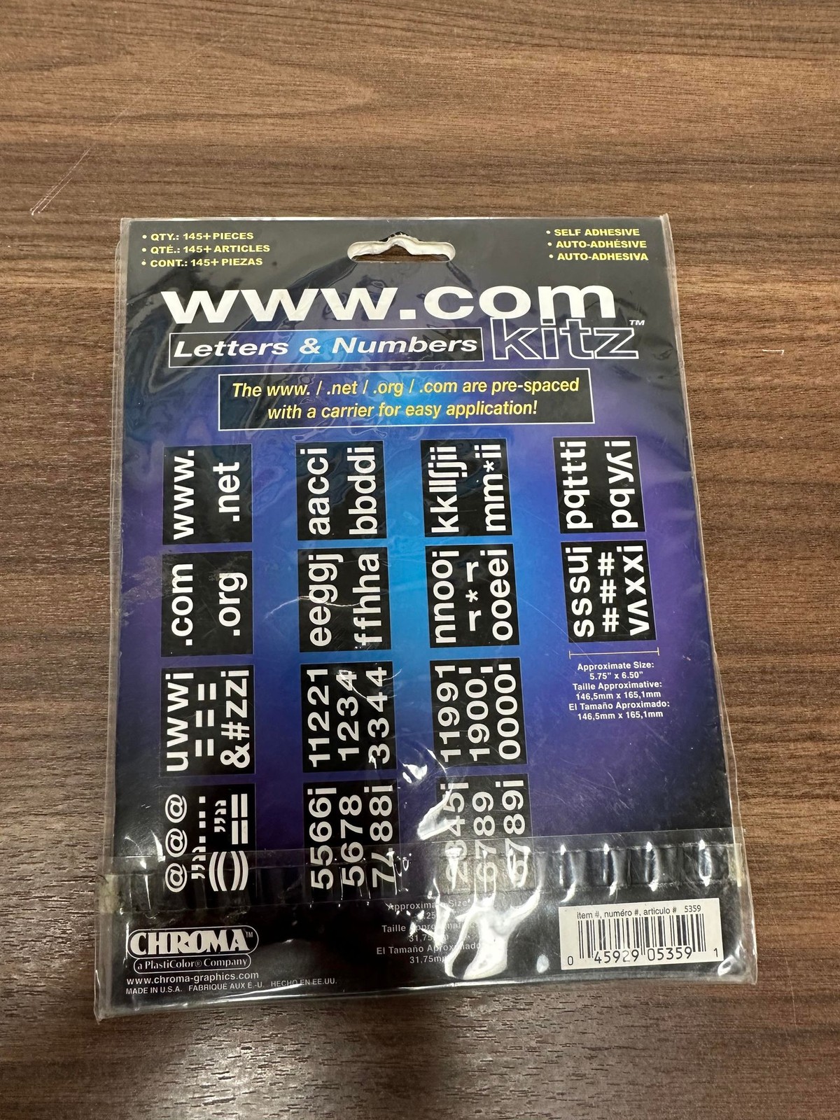 Chroma 005359 145-piece Letter And Number Kit Decal Brand New