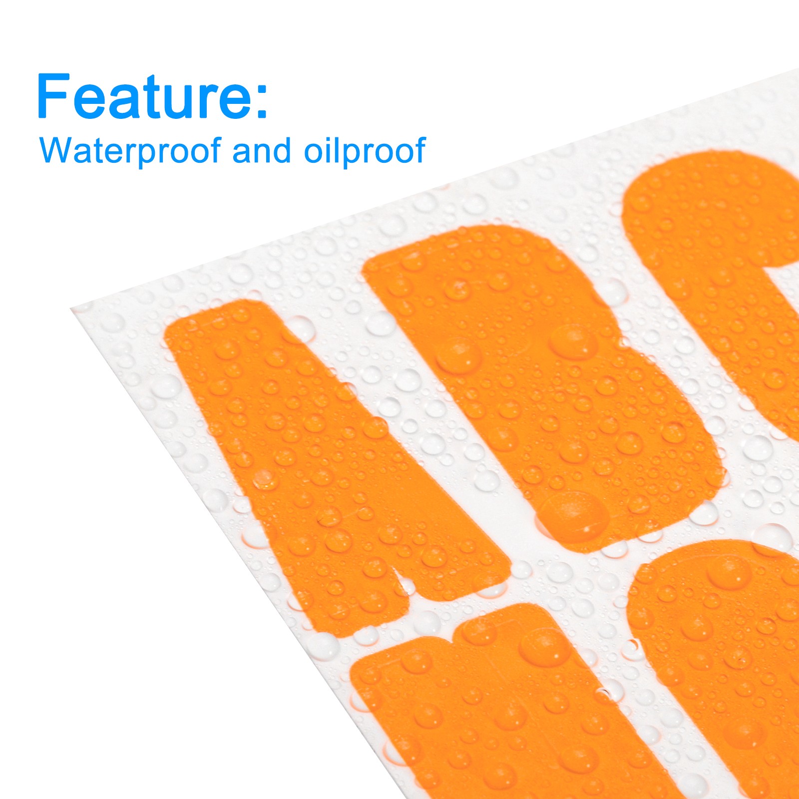 4 Sheets Letter Stickers Vinyl Letters for Indoor/Outside Sticker Decal Orange