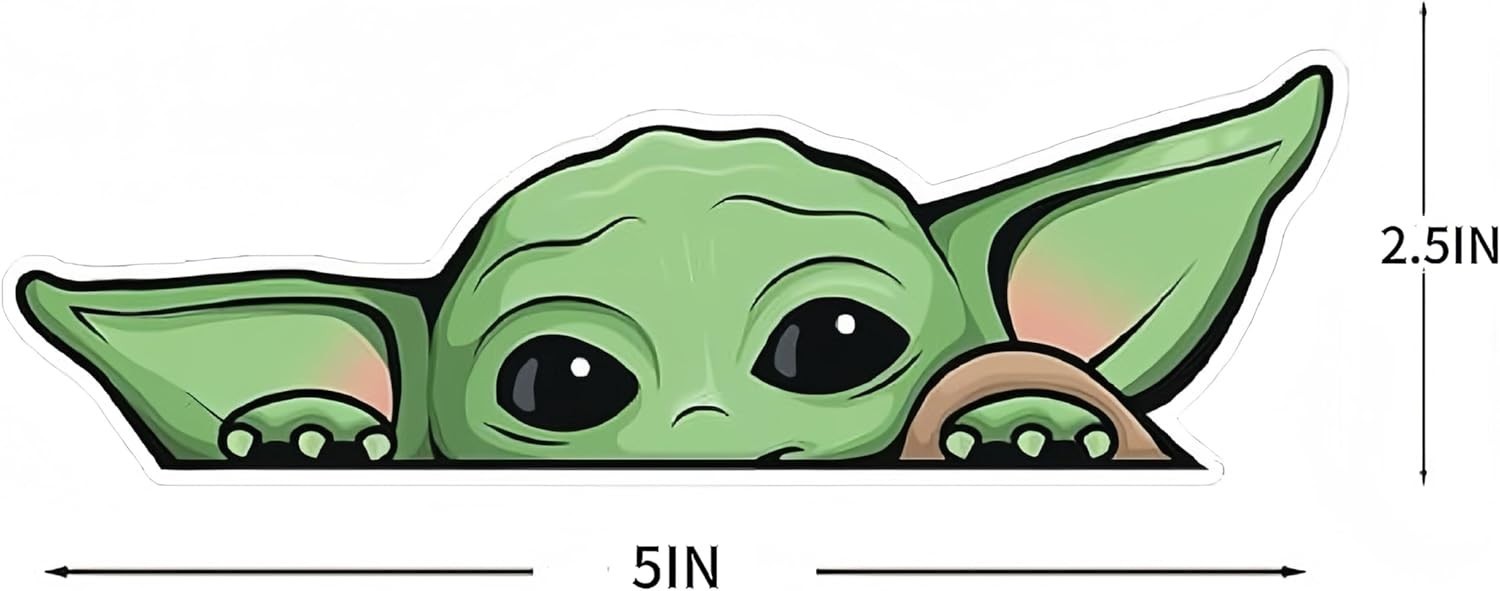 2 Pack – Peeking Baby Yoda Vinyl Decal Sticker for Cars | Trucks | Vans | SUV…