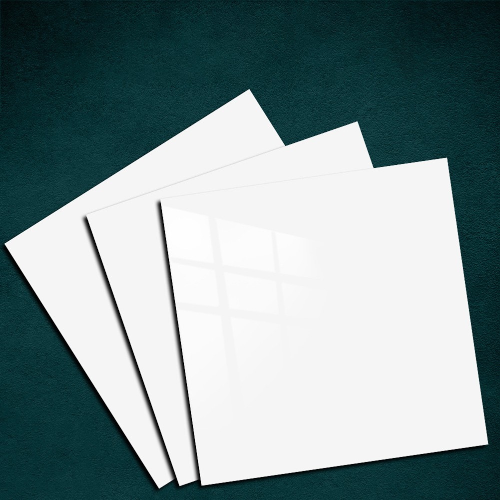 White PVC 3D Wall Stickers for Kitchen Bathroom Backsplash 10cm x 10cm Each