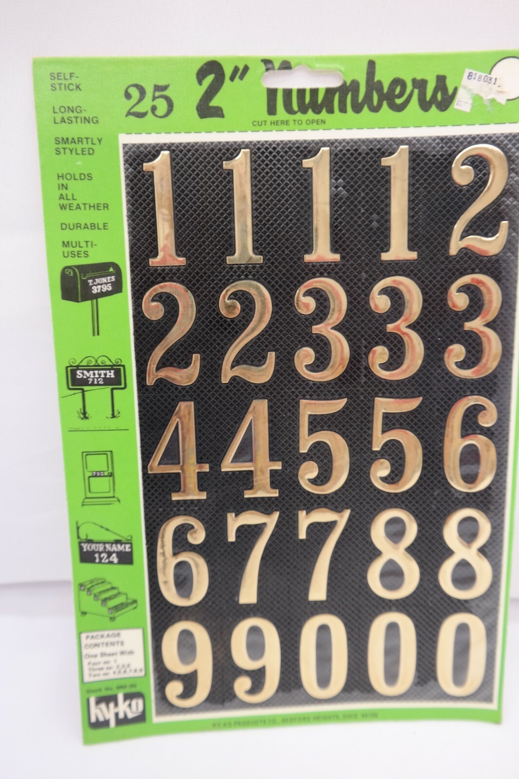 Lot of 2 Vintage 2" High Self-Stick Numbers 25 each T5