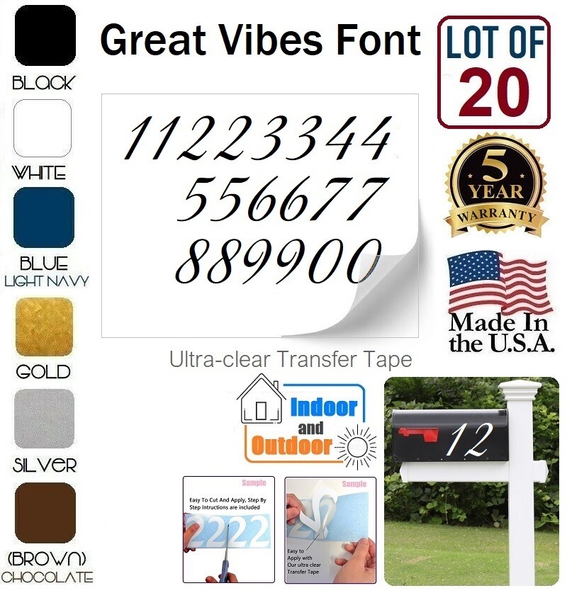 Mailbox Address locker Numbers Decal Sticker Window Door Wall Sign – GREAT VIBES