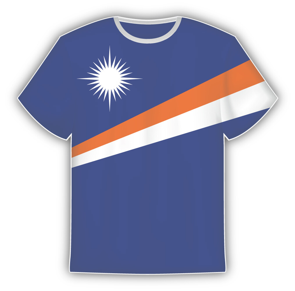 Marshall Islands Flag Sticker In The Form Of T Shirt Vinyl Sticker Decal