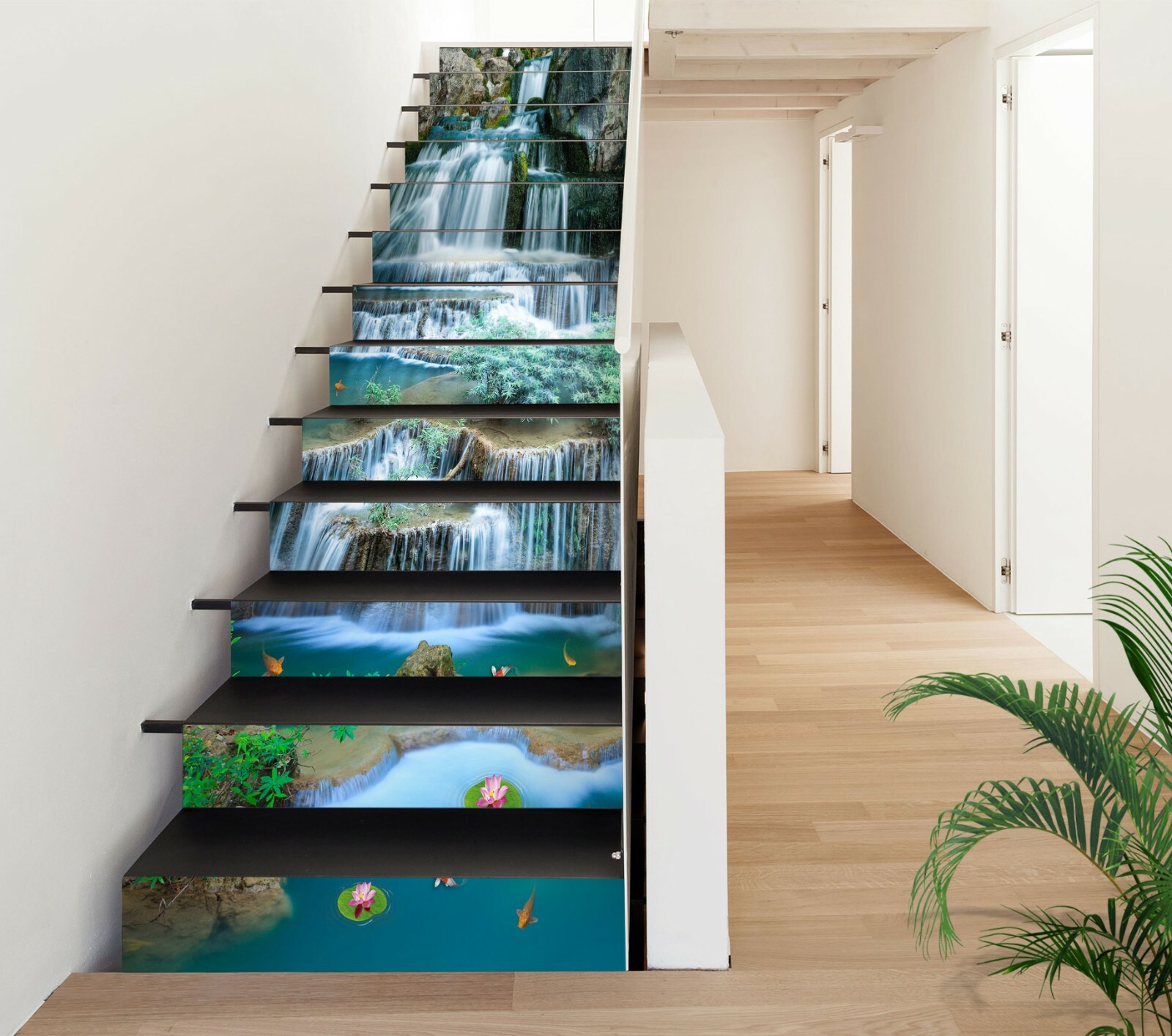 3D Waterfall Lake 564NA Stair Risers Decoration Photo Mural Decal Wallpaper Fay