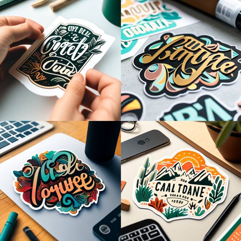 100pcs Custom Vinyl Waterproof Stickers Cut any Shape Personalized Bulk Sticker