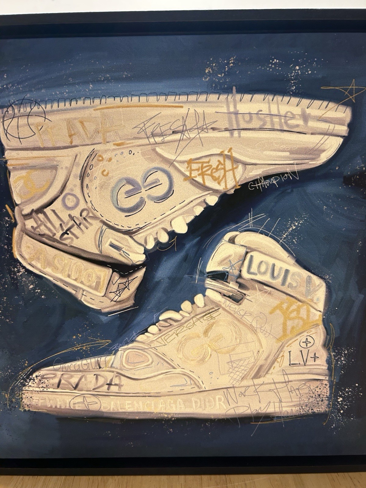 Canvas Wall Decor – Designer Tennis Shoes – 12”x12”