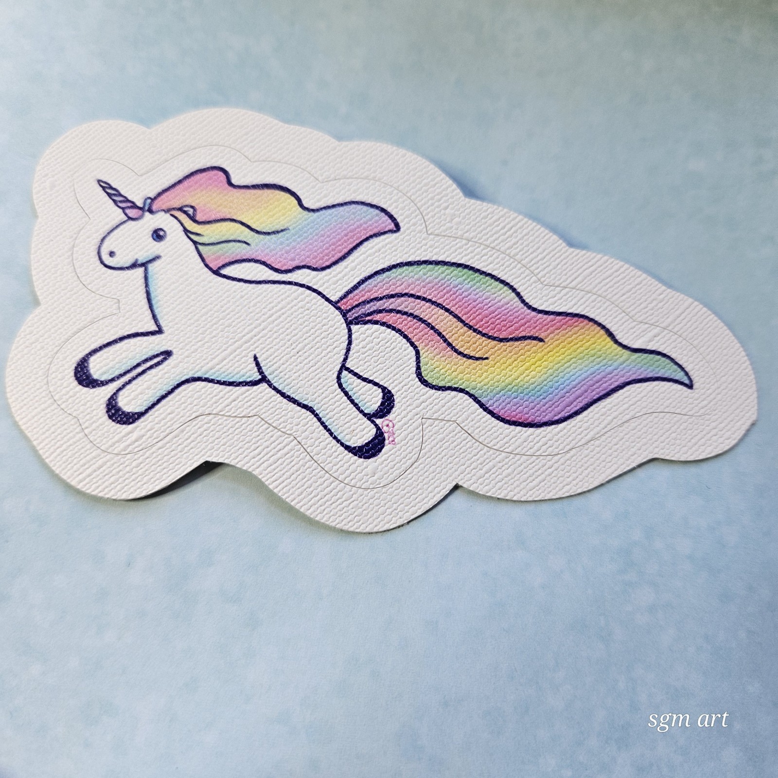 Cute Waterproof Vinyl Sticker of a Rainbow Unicorn
