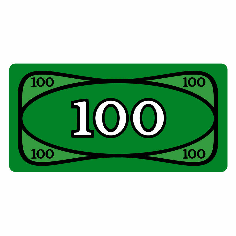 100 Dollars Decal FREE shipping at brickmonarchshop.com