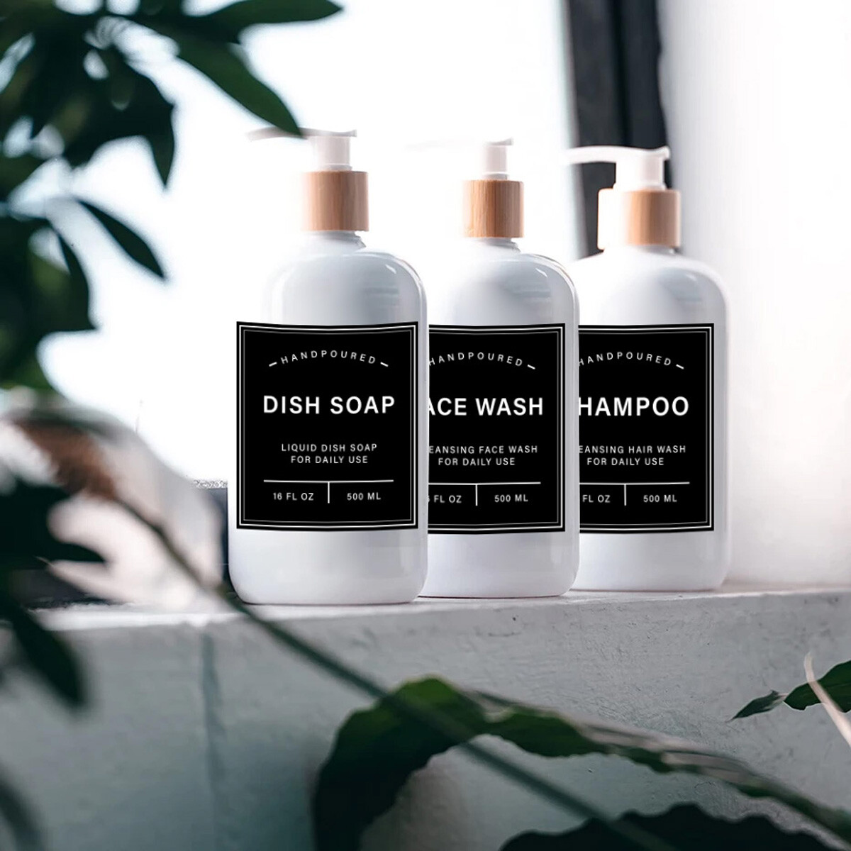 Shampoo Bottle Label Sticker Waterproof Body Wash Lotion Hand Dish Soap Decal