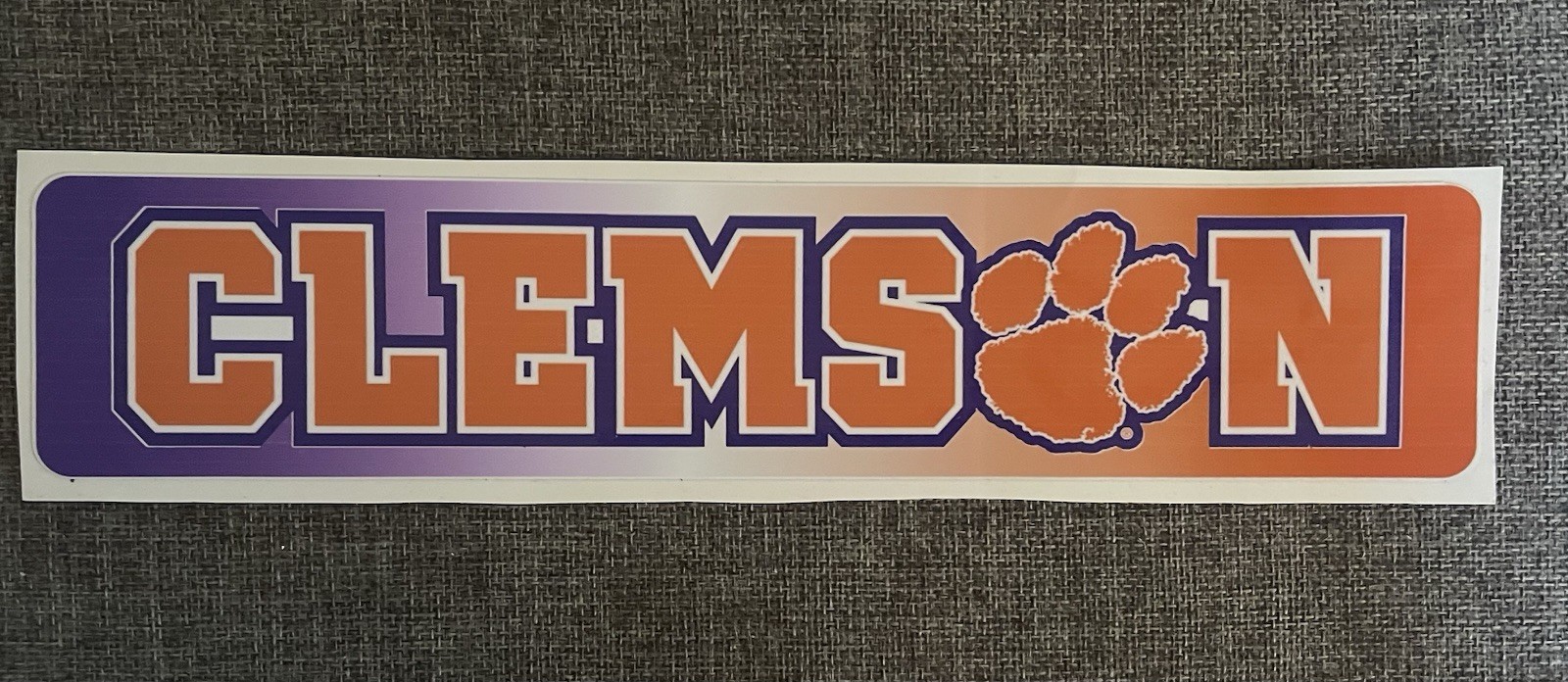 SET OF 2 -CLEMSON TIGERS Laminated Decal 4” X 12”