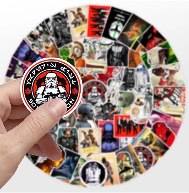 10 Random Starwars Stickers Han Solo Darth Vader Skywalker Decal Free Shipping