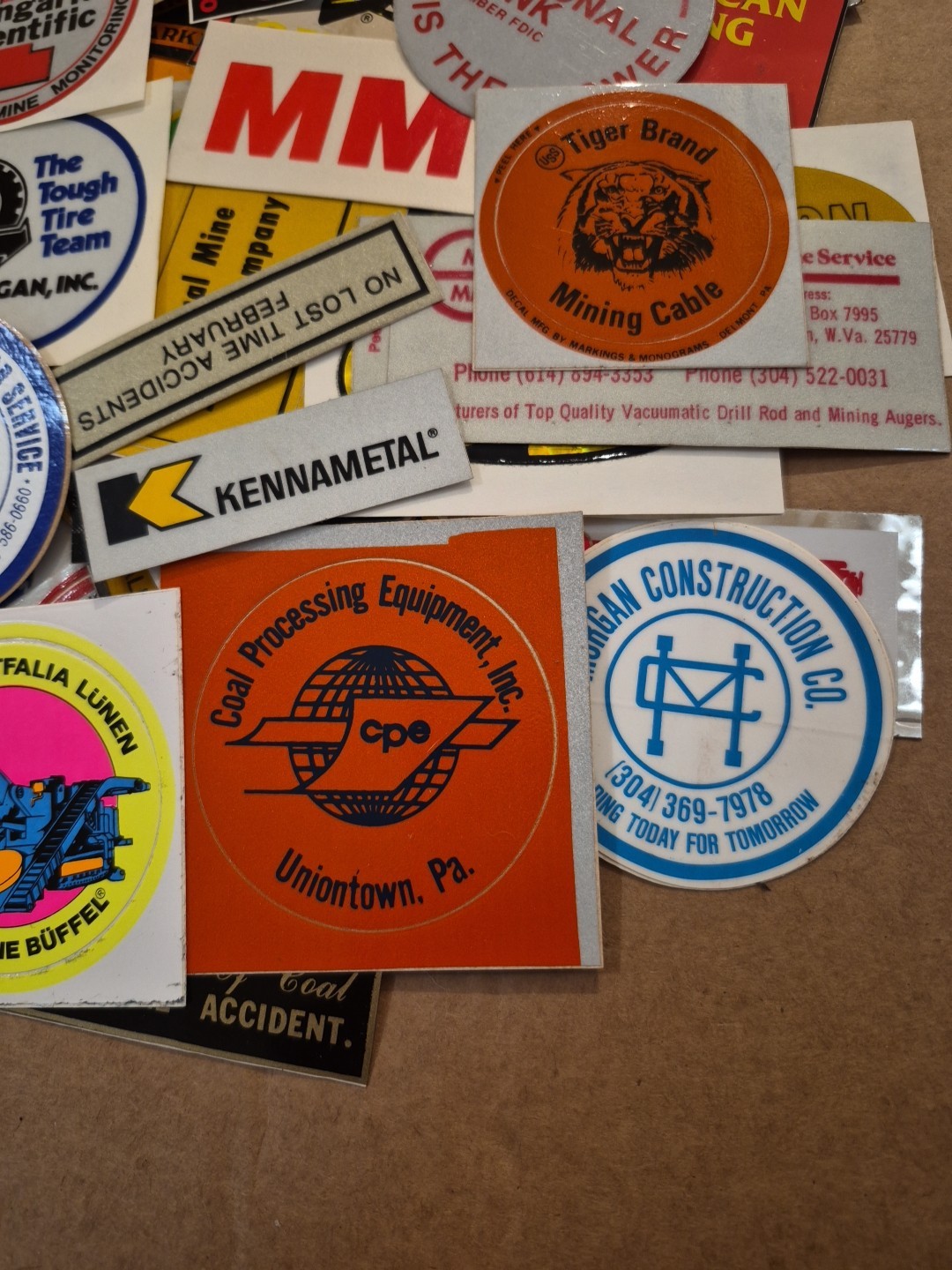 Vintage 1970s-80s Hard Hat Helmet Sticker Lot Of Over 130