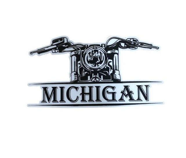 Michigan Motorcycle Decal- Motorcycle Decal- Motorcycles of Michigan- MI Decal