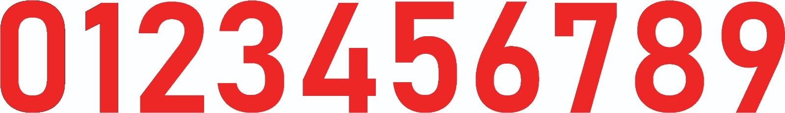 0-10 7"-32" Big Size Vinyl Die Cut Decal Numbers (Red), 6Yrs Outdoor Film