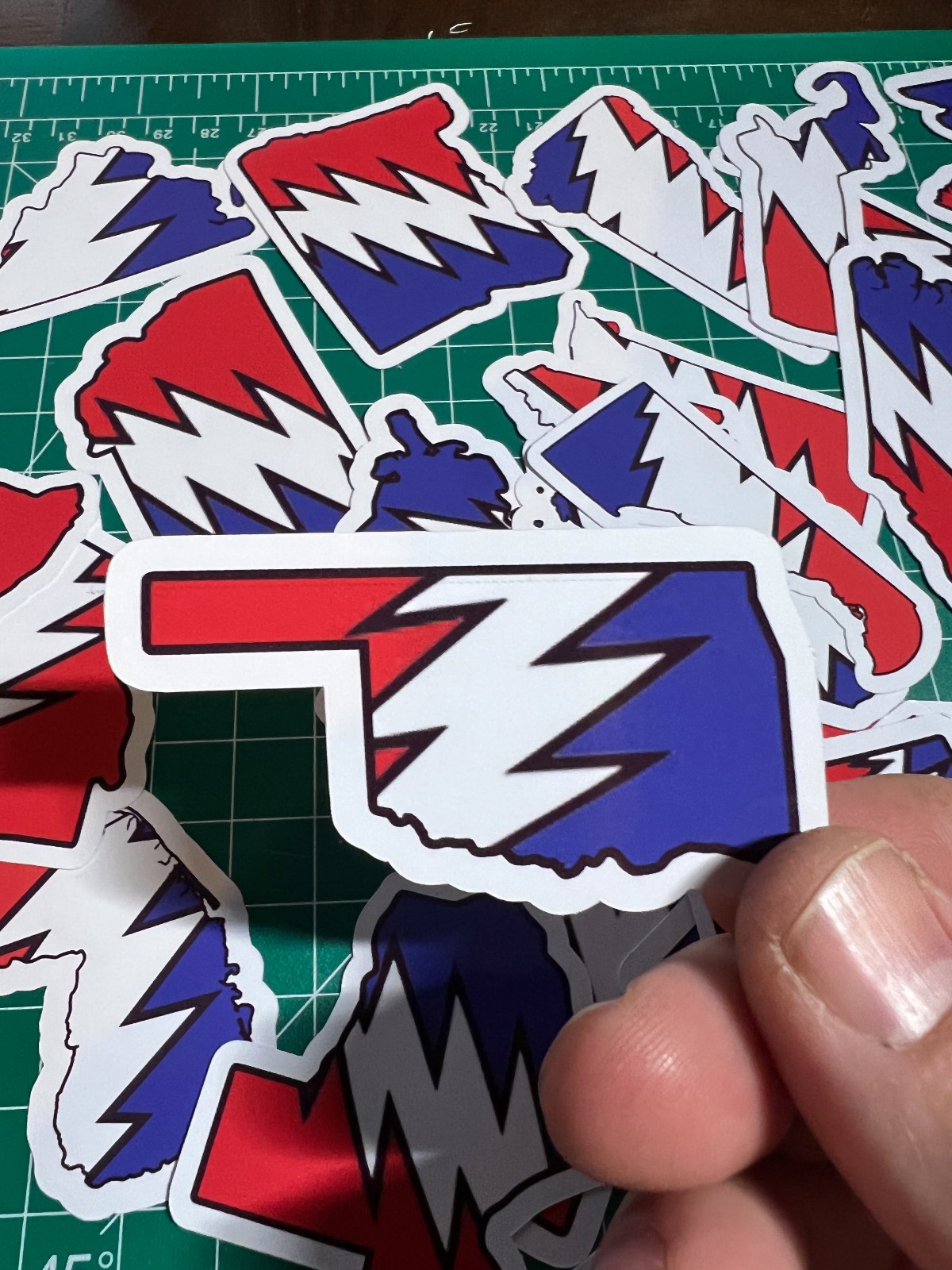 Oklahoma Stealie – Grateful Dead – Laminated Vinyl Sticker 3"x1.5"