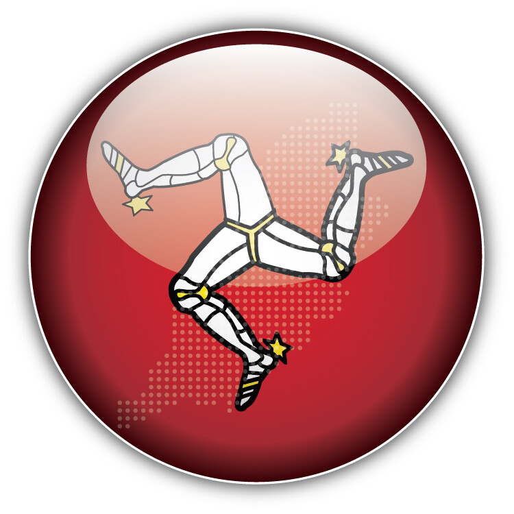 Isle Of Man Flag Glossy Label Car Bumper Sticker Decal
