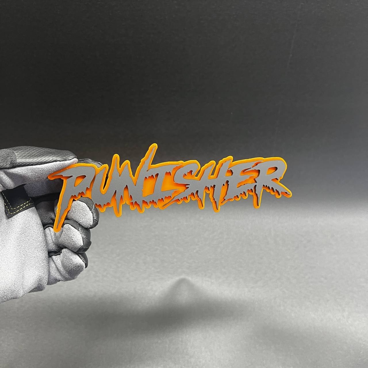 1x PUNISHER Custom Text 3D Acrylic Car Emblem Badge Multicolor Fender Decal