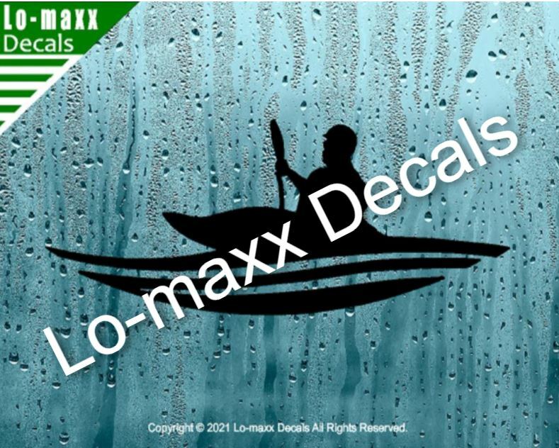 Whitewater Kayaker River Kayaking Original Lo-maxx Design Die Cut Vinyl Decal
