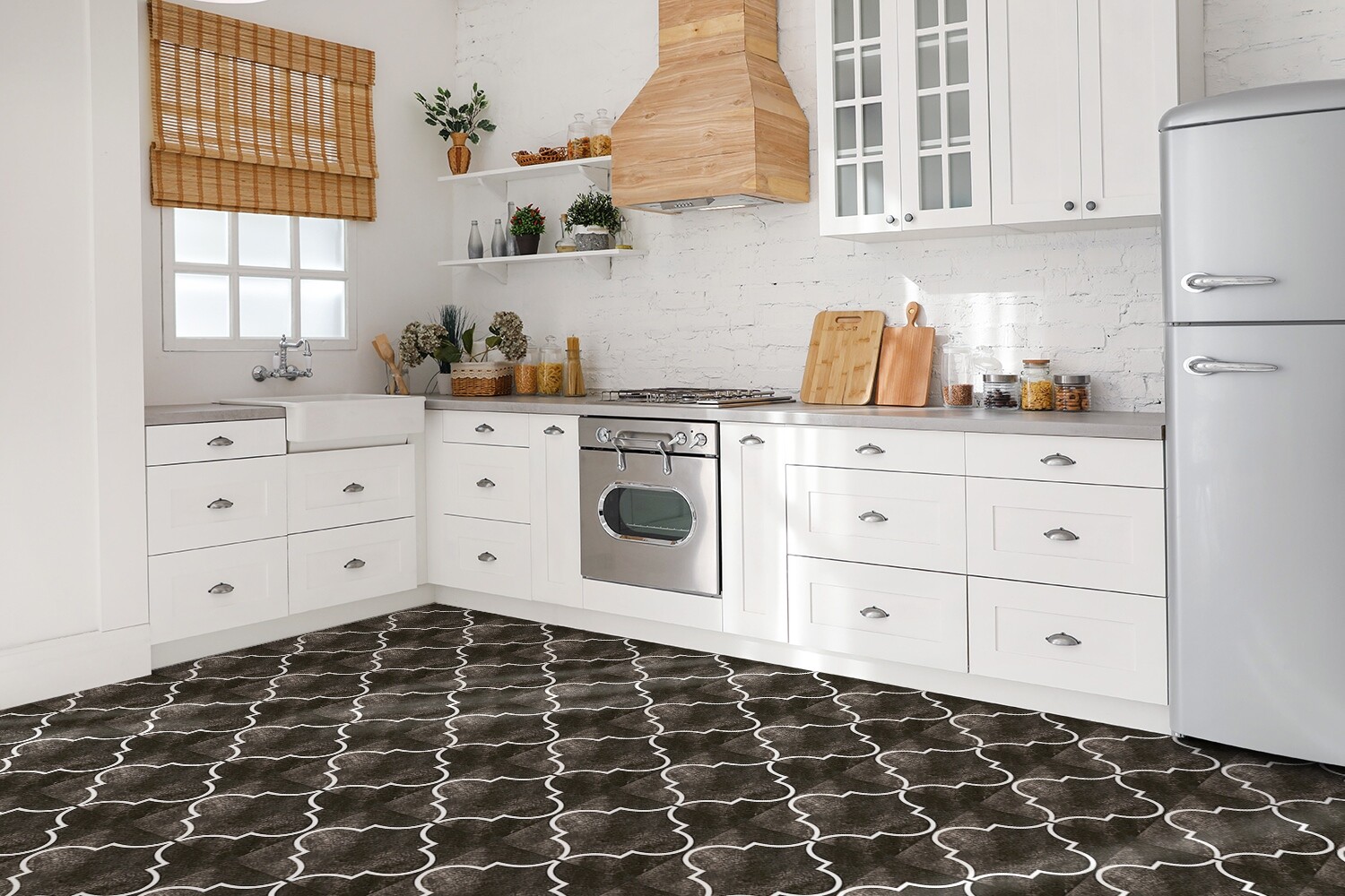 Wall Floor Peel and Stick Tiles Sticker Backsplash Decals Set Arabesque Pattern