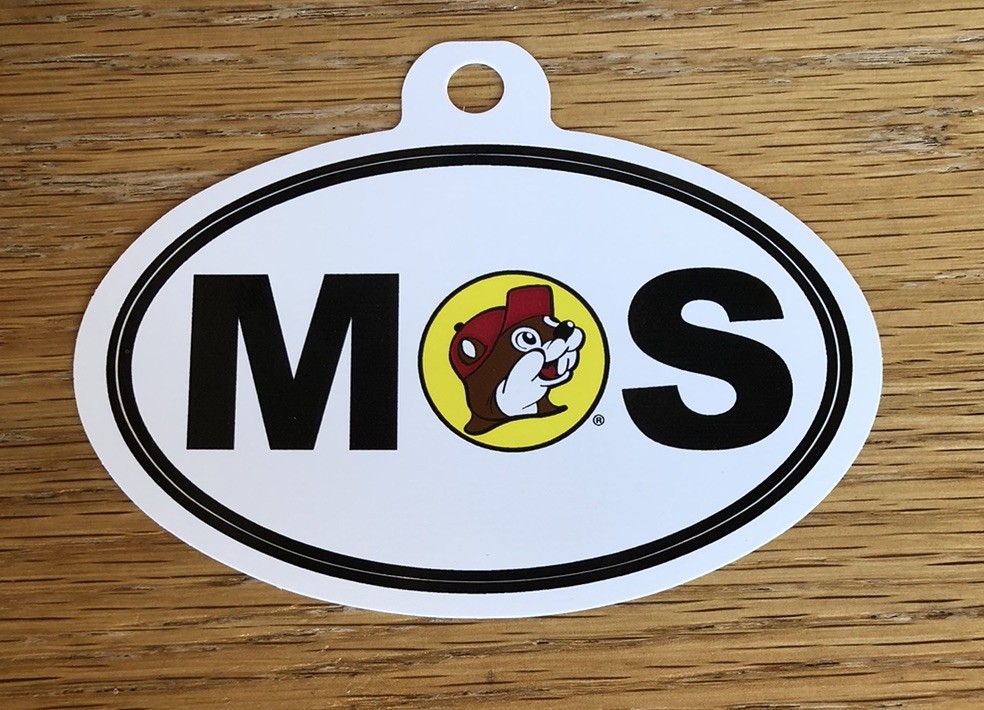 Buc-ee's Bumper Sticker Advertising Logo MS- Mississippi 2.75 x 4.25 Oval