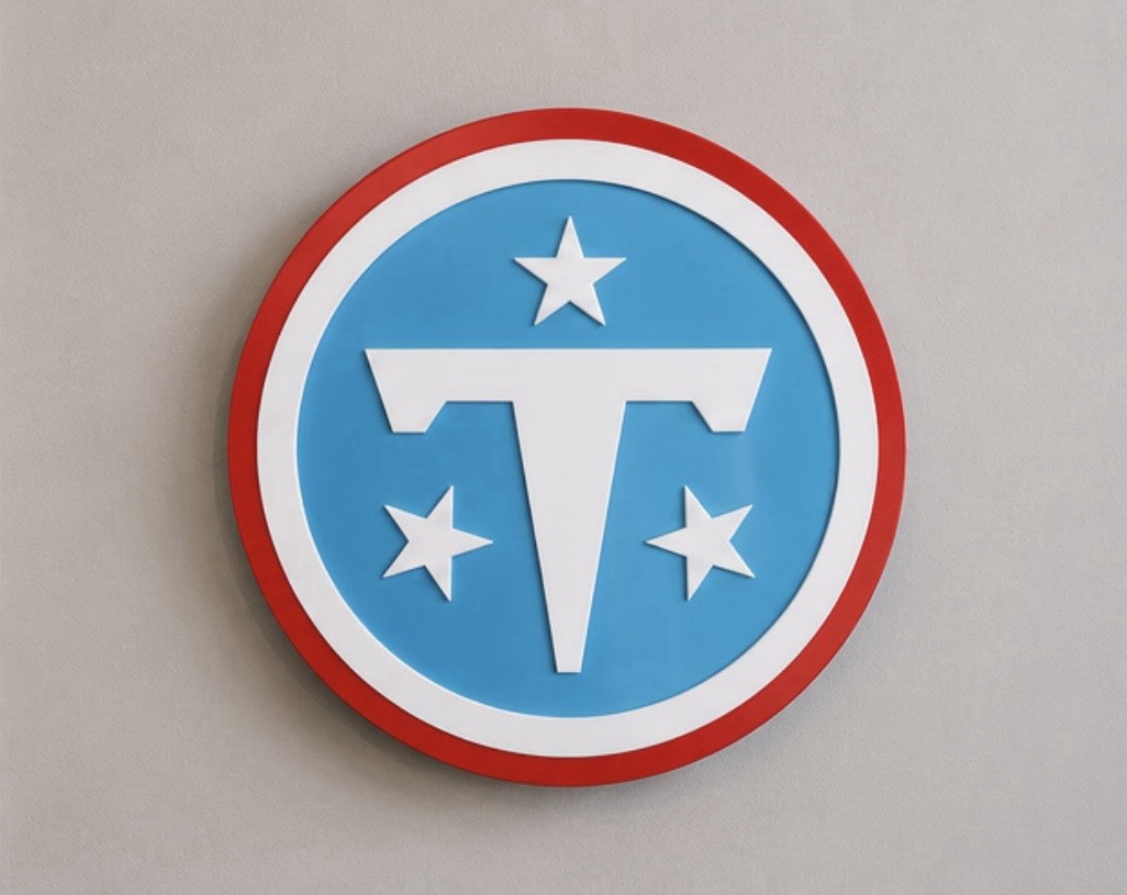 Tennessee Titans 2026 Logo Wall Decal, Blue White Red 3D Plaque, 11 x 11 in