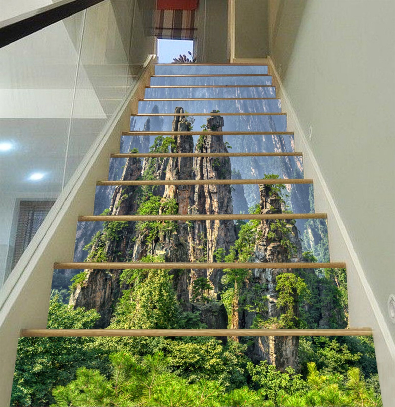 3D Towering Mountain AZ1293 Stair Risers Decoration Mural Vinyl Wallpaper Kay