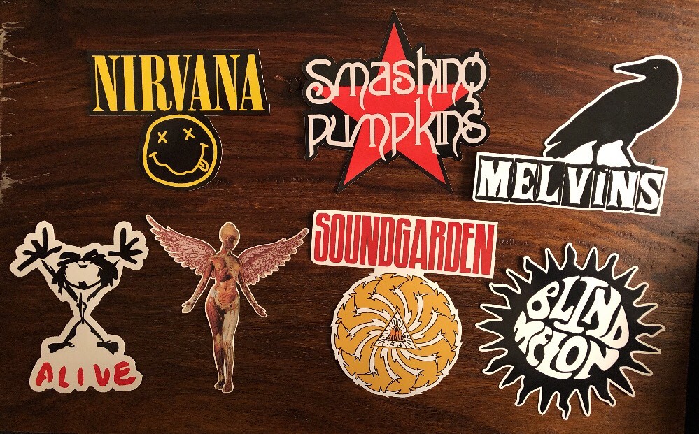 Grunge Rock Sticker Lot – Kurt Cobain Sub Pop Records Stone Temple Pilots