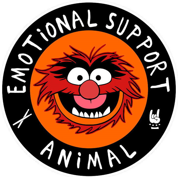 Emotional support Animal sticker muppets weatherproof bumper vinyl decal