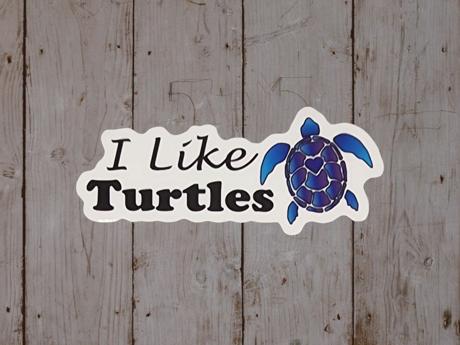 "I Like Turtles" with a Sea Turtle Sticker, Waterproof for Tumblers & More