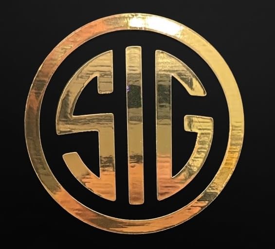 – SIG Decal – Light Gold Chrome, 3 x 3 Inches – Vinyl Car Bumper Sticker, , T…