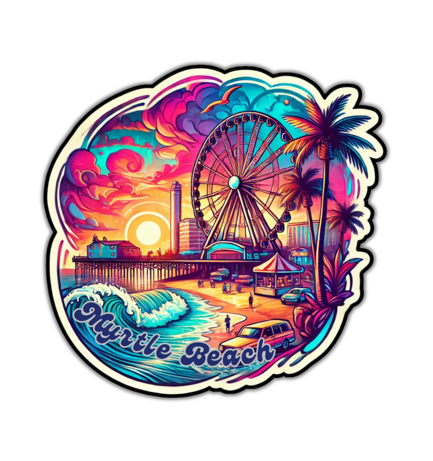 Myrtle Beach South Carolina Fridge Magnet or Laptop Sticker